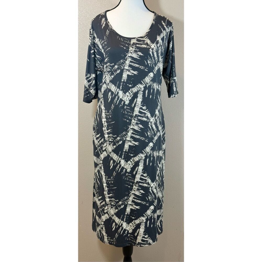 NWOT Masai Grey Printed Jersey Midi Dress With Pockets Women's Medium